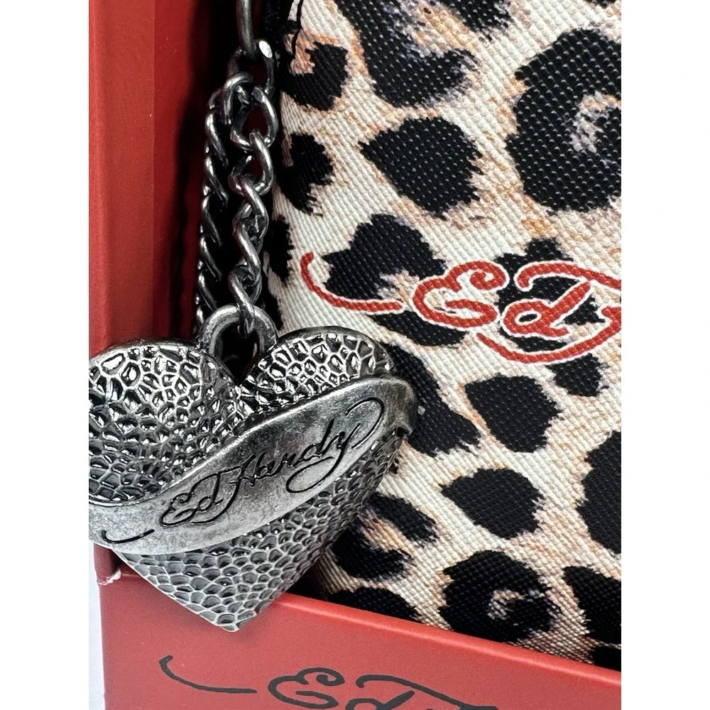 Ed Hardy Leopard Tiger Beltbag with Charms Studded Tattoo Print NWT